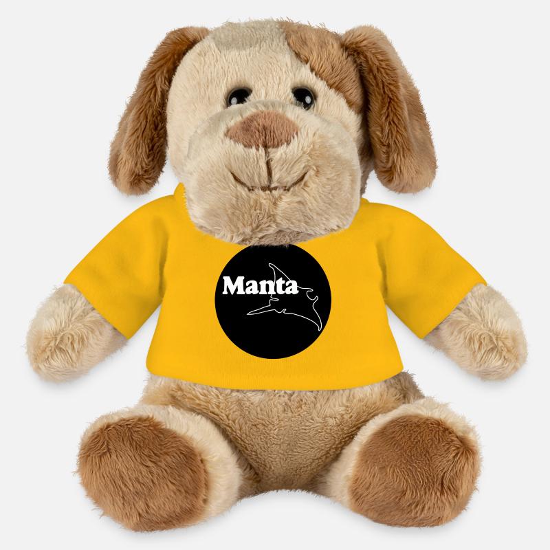 Rochen , Mantarochen , Manta Button , Aufkleber - MiniFeet® Hund Helge - Sonnengelb