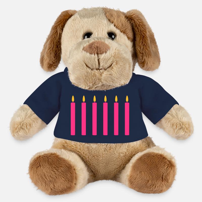 6 candles / / six / / sixth birthday / / sixth - MiniFeet® Dog Helge - french navy