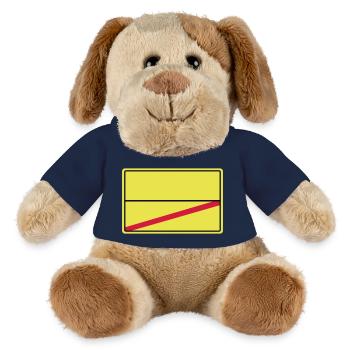 signe de nom de lieu - Chien en peluche Helge MiniFeet® - bleu marine - Devant