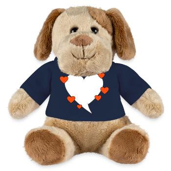 Speech bubble with hearts - MiniFeet® Dog Helge - french navy - Front