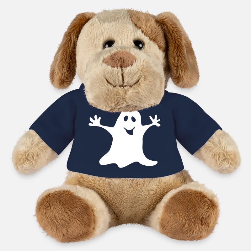 Gespenst einfarbig Halloween T-shirt - MiniFeet® Hund Helge - French Navy