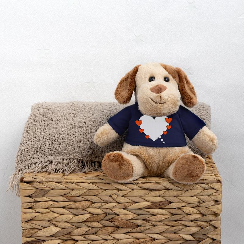 Bulle de pensée avec cœur Chien en peluche Helge MiniFeet®
