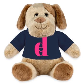 Letter d Initial letter with heart - MiniFeet® Dog Helge - french navy - Front