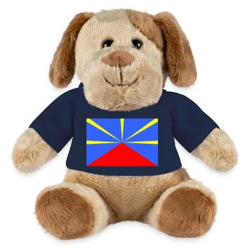 Reunion Island flag / Drapeau Ile de la Réunion - Chien en peluche Helge MiniFeet® - bleu marine - Devant