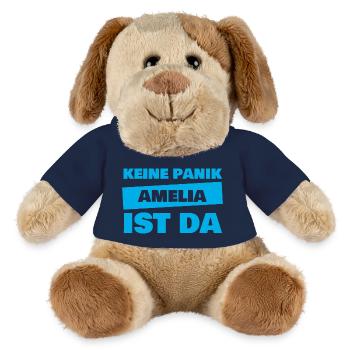 Prénom Amelia - Chien en peluche Helge MiniFeet® - bleu marine - Devant