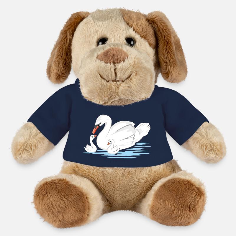 Weiße Schwanenmutter und ihre beiden Babys - MiniFeet® Hund Helge - French Navy