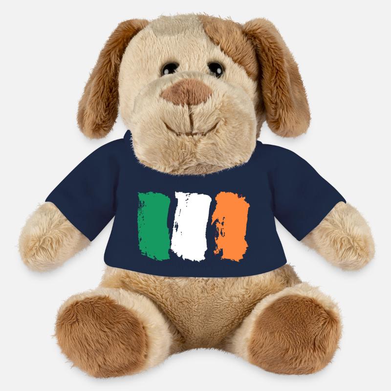 Coups de pinceau du drapeau de l’Irlande - Chien en peluche Helge MiniFeet® - bleu marine