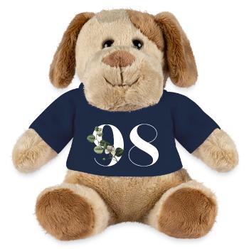 Number 98 Green Floral - 98th Floral Birthday - MiniFeet® Dog Helge - french navy - Front