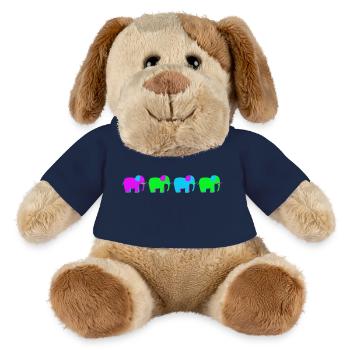 four colorful elephants - MiniFeet® Dog Helge - french navy - Front