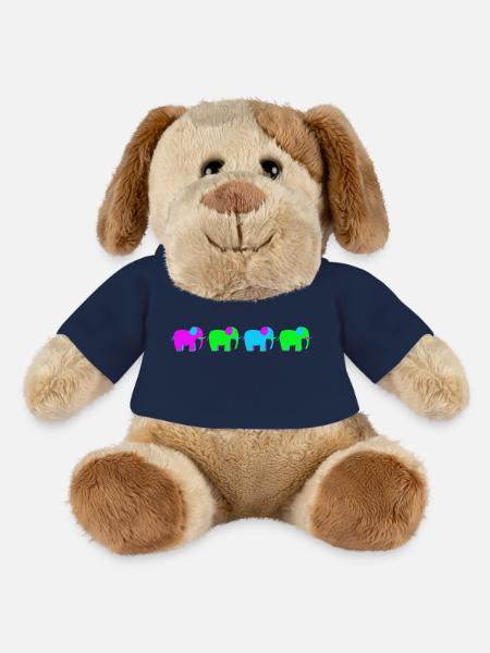 vier bunte Elefanten - MiniFeet® Hund Helge - French Navy