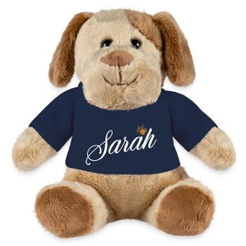Sarah Nom personnalisé pour les femmes Enfants Bambins - Sarah - Chien en peluche Helge MiniFeet® - bleu marine - Devant
