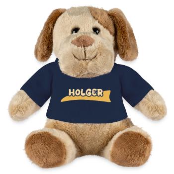 Cadeau pour Holger - Chien en peluche Helge MiniFeet® - bleu marine - Devant