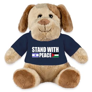 Stand with peace israel free palestine - Chien en peluche Helge MiniFeet® - bleu marine - Devant