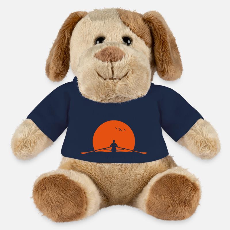 Coucher de soleil rameur aviron crânes d’aviron - Chien en peluche Helge MiniFeet® - bleu marine