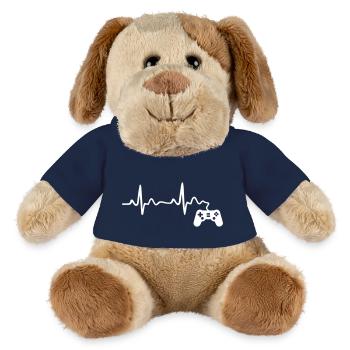 Contrôleur d'électrocardiogramme gamer gamer heartbeat drôle - Chien en peluche Helge MiniFeet® - bleu marine - Devant
