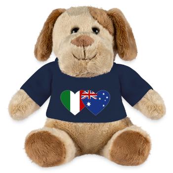 Italie Australie Drapeau Coeur - Chien en peluche Helge MiniFeet® - bleu marine - Devant