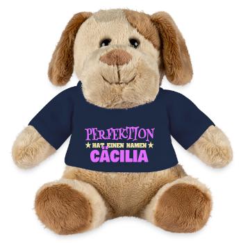 Nom de femme Cäcilia - Chien en peluche Helge MiniFeet® - bleu marine - Devant