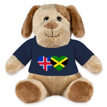 Islande Jamaïque Drapeau Coeur - Chien en peluche Helge MiniFeet® - bleu marine - Devant