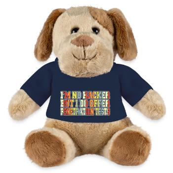 Anniversaire internet informatique - Chien en peluche Helge MiniFeet® - bleu marine - Devant