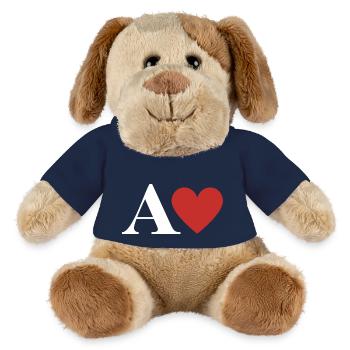 Roter Herz-Buchstabe - MiniFeet® Hund Helge - French Navy - Vorne