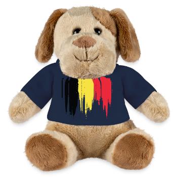 Vintage Flag Of Belgium. - Chien en peluche Helge MiniFeet® - bleu marine - Devant