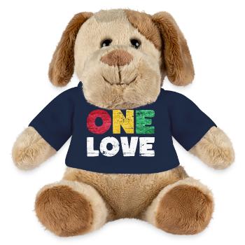 One Love Reggae Musique - Chien en peluche Helge MiniFeet® - bleu marine - Devant