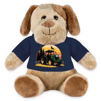 Tracteur - Remorqueur - Agriculteur - Chien en peluche Helge MiniFeet® - bleu marine - Devant