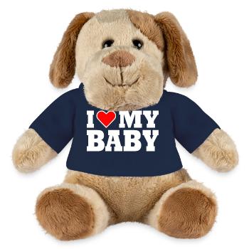 I love my baby - Chien en peluche Helge MiniFeet® - bleu marine - Devant