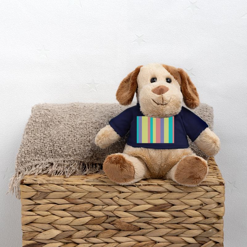 Mélange de couleurs rayées pastel Chien en peluche Helge MiniFeet®