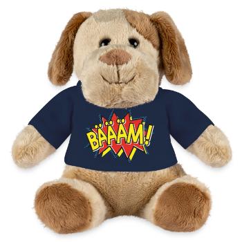 BÄÄÄM Bande dessinée Action Bulle - Style Pop-Art - Chien en peluche Helge MiniFeet® - bleu marine - Devant