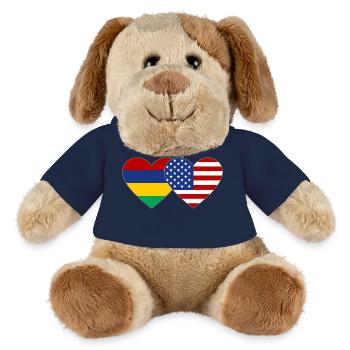 Mauritius USA Flag Heart - MiniFeet® Dog Helge - french navy - Front