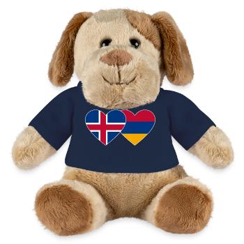 Islande Arménie Drapeau Coeur - Chien en peluche Helge MiniFeet® - bleu marine - Devant