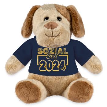 Travailleur social 2024 - Chien en peluche Helge MiniFeet® - bleu marine - Devant