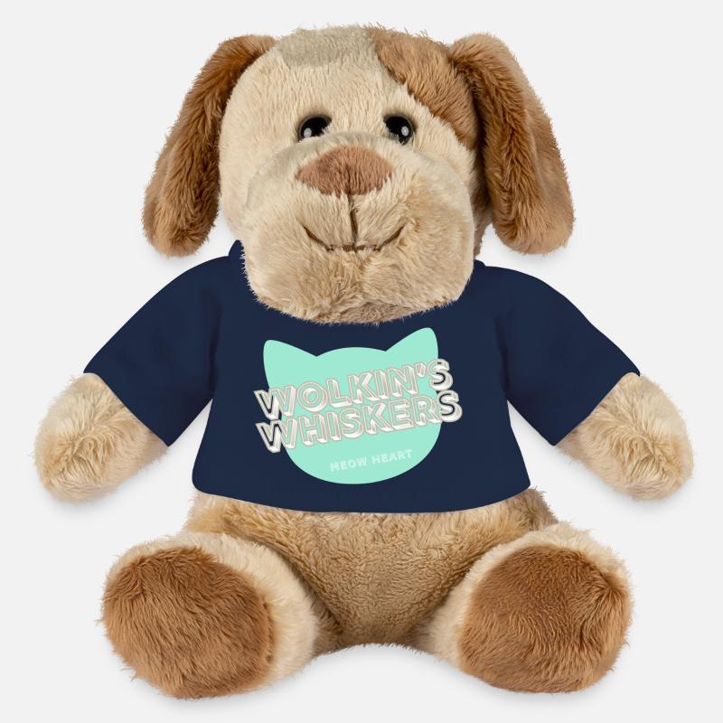 Wolkin’s Whiskers - Un logo de chat - Chien en peluche Helge MiniFeet® - bleu marine