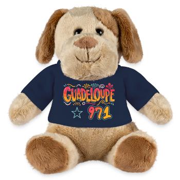 Guadeloupe 971 - idee cadeau design Guadeloupéen - Chien en peluche Helge MiniFeet® - bleu marine - Devant