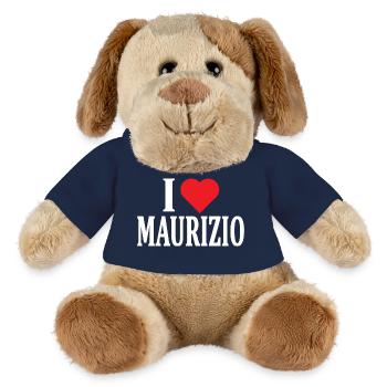 t-shirt I love Maurizio t-shirt gift idea - MiniFeet® Dog Helge - french navy - Front