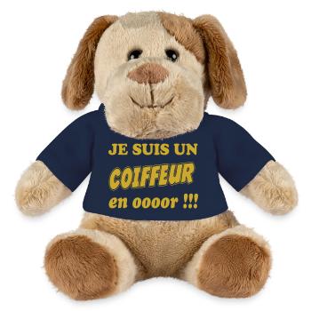 Je suis un COIFFEUR en ooooor !!! - Chien en peluche Helge MiniFeet® - bleu marine - Devant