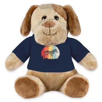 Zebra Animal Motif Retro Vintage - MiniFeet® Dog Helge - french navy - Front