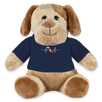 Malte Battements de cœur Drapeau Vintage Malte - Chien en peluche Helge MiniFeet® - bleu marine - Devant