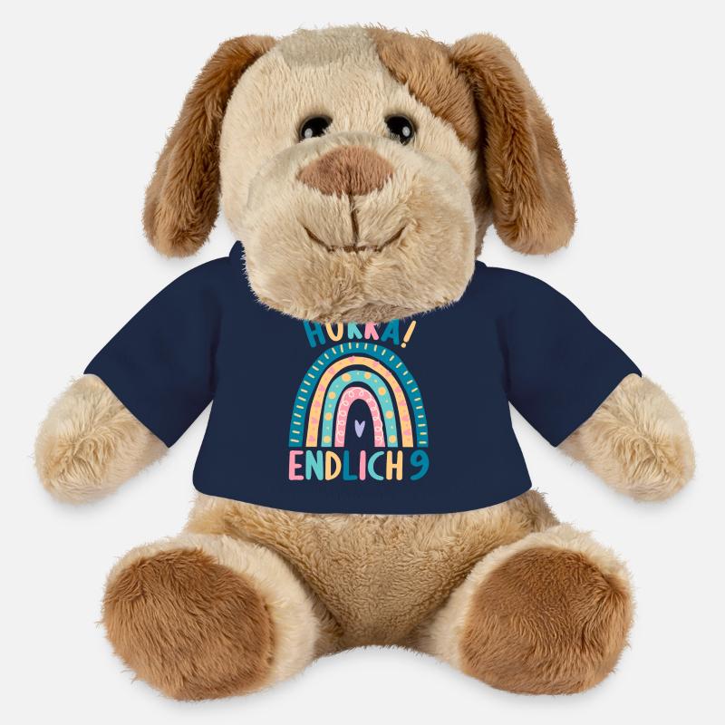 9 Jahre alt Rainbow Regenbogen 9. Geburtstag - MiniFeet® Hund Helge - French Navy
