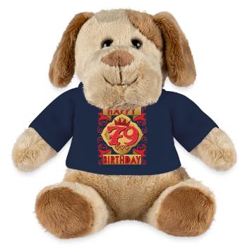 79. Geburtstag 79 Jahre alt Spruch, Vintage-Design - MiniFeet® Hund Helge - French Navy - Vorne