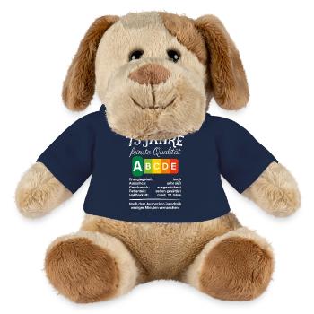 73 Jahre Feinste Qualität Geschenk 73. Geburtstag - MiniFeet® Hund Helge - French Navy - Vorne