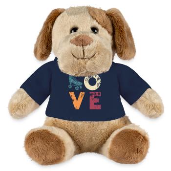 Retro Rollerskate Love - 70er Rollschuhlaufen - MiniFeet® Hund Helge - French Navy - Vorne
