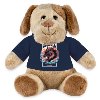 Tokio Asien 80er Japanischer Retro Drache Drachen - MiniFeet® Hund Helge - French Navy - Vorne
