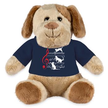 Chat chats partition musicien cadeau Score - Chien en peluche Helge MiniFeet® - bleu marine - Devant