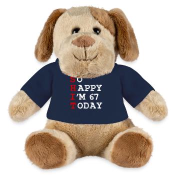 Anniversaire 67 Anniversaire Année Naissance Drôle - Chien en peluche Helge MiniFeet® - bleu marine - Devant