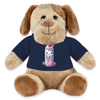 Myrtilles Milkshake Fun Kawaii Anime - Chien en peluche Helge MiniFeet® - bleu marine - Devant