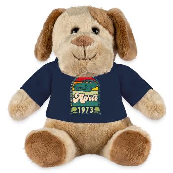 anniversaire avril 1973, Avril 1973, April 1973. - Chien en peluche Helge MiniFeet® - bleu marine - Devant