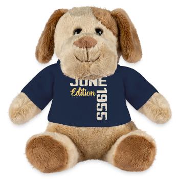 Né(e) en Juin 1955 Cadeau Juin 1955 Anniversaire - Chien en peluche Helge MiniFeet® - bleu marine - Devant