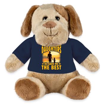Quand Dieu a créé les filles, il m’a donné le meilleur - Chien en peluche Helge MiniFeet® - bleu marine - Devant